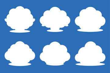 Collection of white beautiful cloud illustrations vector set of cartoon clouds with Flat Cloud Icon and White Weather Symbols