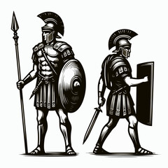 Obraz premium roman officer vector illustration