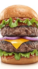 Double Cheeseburger Studio Shot