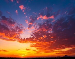 Obraz premium Sunset Sky Clouds in the evening with Red, Orange, Yellow and purple sunlight on Golden hour.j