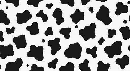 Abstract Cowhide Pattern: Black and White Organic Spots