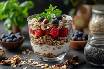 healthy high protein breakfast in kitchen