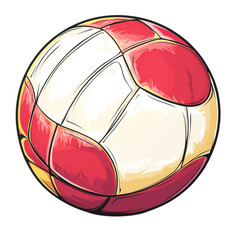 Fototapeta premium Red Volleyball with Sport, and Graphic Design.