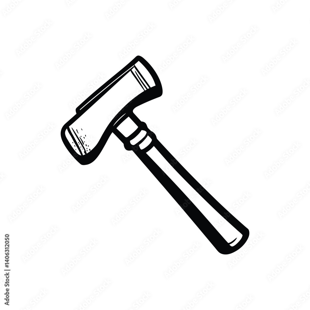 Poster axe hand drawn isolated in transparent background outline graphics