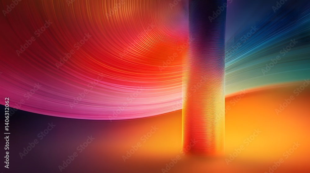 Poster abstract color gradient with curved lines and light effects