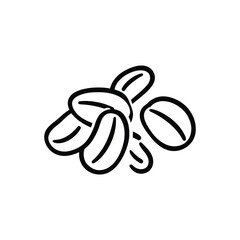 Fototapeta premium Coffee Beans Outline Isolated Clipart, Bean Aroma on Transparent BG