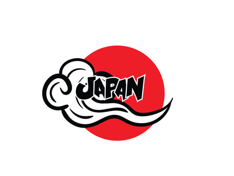 japan text for japanese event with clud and red