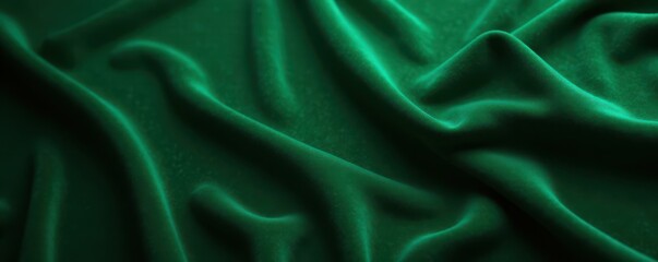 Obraz premium Rich dark green velvet fabric with intricate dimensional texture and subtle sheen, rich colors, dimension