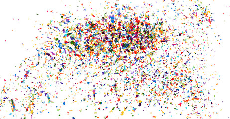 Abstract Celebration: Multicolored Confetti Burst on White Background for Festive Occasions, Vector Design, Party Decor, Event Celebration, Colorful Explosion, Abstract Graphic Element