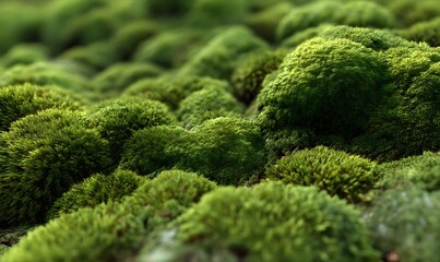 close up of green moss, generation AI