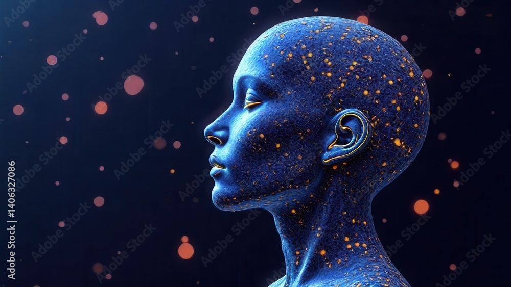 Poster generative ai abstract art with algorithmic wallpaper patterns symbolizing creative machine intellig
