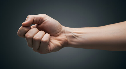 Closeup of a Hand Gesture Reaching Out  Studio Shot of a Human Hand Against a Neutral Background