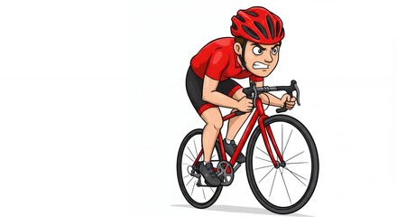 Obraz premium Cartoon cyclist illustration