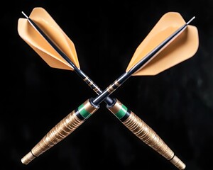 Naklejka premium Darts Crossed on Black