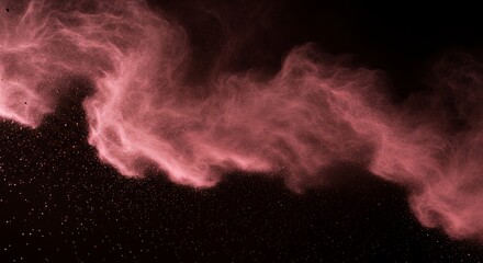 Rose Powder Exploding on Black Background Creating a Dynamic Cloud