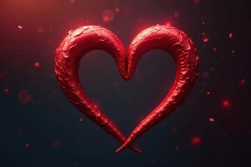 Two red hearts entwined in a circle, symbolizing unity and love, heart fusion, unity