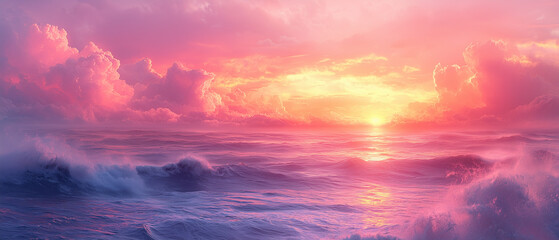 Fototapeta premium A gentle sunrise with pastel colors blending together