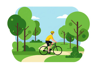 Naklejka premium Eco-Friendly Cycling in Park