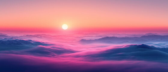 Fototapeta premium A gentle sunrise with pastel colors blending together