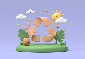 Playful Eco Landscape Illustration