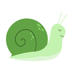 Cute Cartoon Snail Illustration