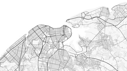 Obraz premium Havana, Cuba. Perfect for posters, printing, wallpaper, and home decor. Contains information on places of interest, roads, toll roads, rivers, mountains, parks, etc