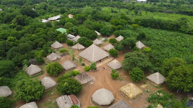 Drone Journey Around Maloka in Sierra Nevada de Santa Marta National Park. Embark on a spectacular aerial journey around a traditional Maloka in the heart of Sierra Nevada de Santa Marta National Park