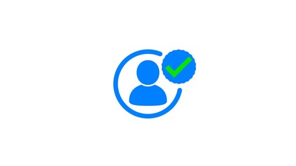 Profile check mark illustration. Profile avatar with tick mark.