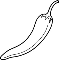 chili pepper outline vector illustration line art