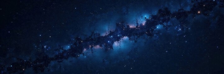 Fototapeta premium Dark vastness of the night sky with countless sparkling stars against a black canvas, galaxies, astronomy, night