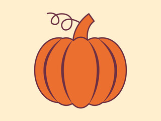 Pumpkin icon. Autumn icon and symbol. Autumn elements. Simple flat vector icon.