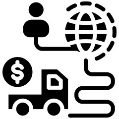 Cross Border Glyph Icon Style