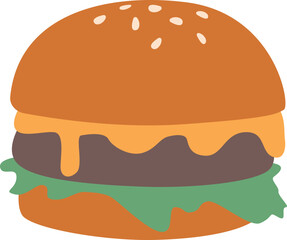 Burger fast food snack vector illustration