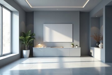 Simple and sleek grey room with a clean product display and subtle gradient lighting, clean, studio