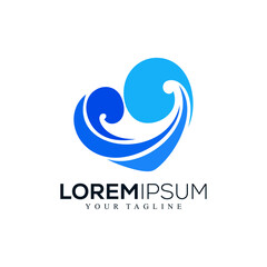 Abstract wave logo design