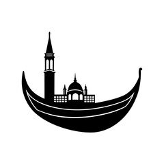 Gondola Silhouette vector illustration