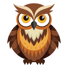 Owl bird isolated on white background