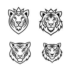 tiger head icon vector art