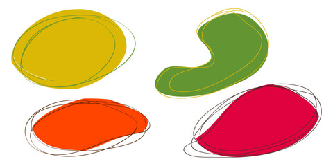 Modern liquid irregular blob shape abstract element with lines. Random blotch, organic blob shape, stone silhouette, Ink stain. flat design style. fluid vector illustration