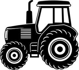 Farm tractor silhouette vector illustration