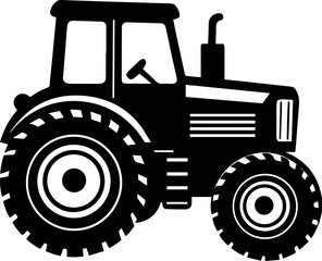 Farm tractor silhouette vector illustration