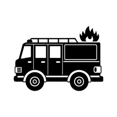 Fire Truck Silhouette vector illustration