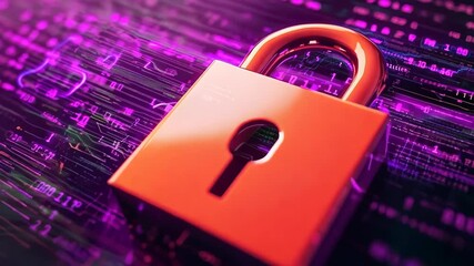 A vibrant digital lock symbolizes security in the online world. This captivating image highlights the significance of data protection and cybersecurity in today technology-driven environment.