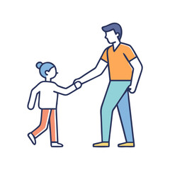 man and child holding hands  icon, man and child holding hands  vector illustration-simple illustration of man and child holding hands , perfect for man and child holding hands  logos and icons
