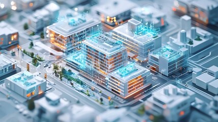 Futuristic Smart Hospital Environment Showcasing Interactive Healthcare