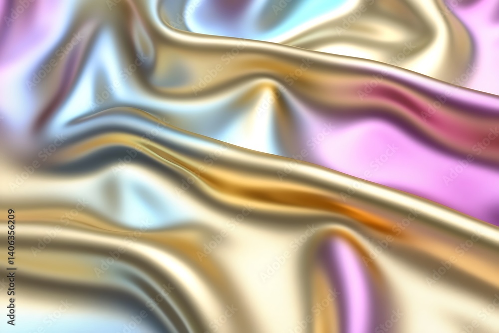 Aufkleber iridescent chromatic fluid surface with smooth gradient transitions