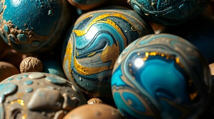 blue and white stones on the beach