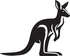 Black silhouette vector of kangaroo © Ami