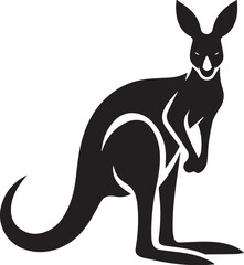 Black silhouette vector of kangaroo