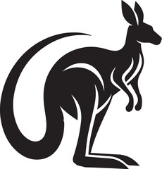 Black silhouette vector of kangaroo